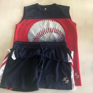 Boys size 7/8 short and shirt set.